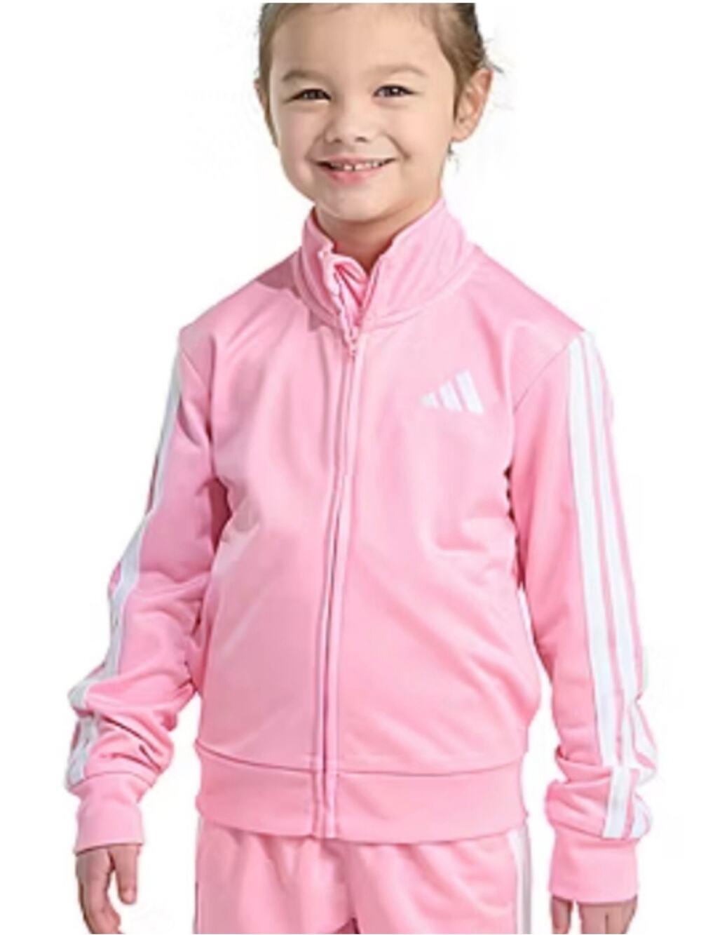 Adidas Pink Kids Track Jacket with White Stripes Size 18 Months